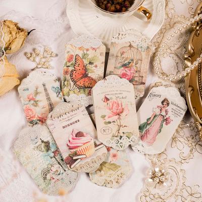 China 8 Designs Retro Vintage Self Adhesive Notepad Student Decorative Sticky Memo Pad Material Paper Pad for sale