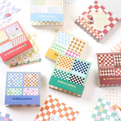 China Loose Leaf Wholesale Checkerboard Mini Memo Note Book Cute Non Sticky Material Paper Notes Pad for sale