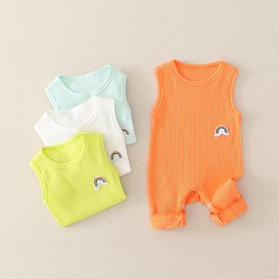 China New 100% Cotton Girl Overalls Romper Vest Summer Outing Clothes Baby Boy Rompers for sale