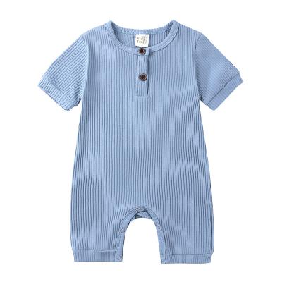 China 2021 Summer Girl's New 100% Cotton Short Sleeve One-Piece Baby Boy's 100% Newborn Romper for sale