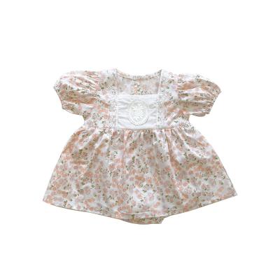 China Korean Floral Insti Onesie Kids Baby Clothing Baby Overalls Summer Female Romper Korean Floral Short Sleeve for sale