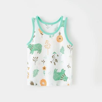 China Summer casual thin cotton sleeveless tops for boys and girls, children's clothing with baby vests for sale