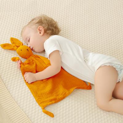 China Baby Cloth Cotton Gauze Towel Soothing Baby Sleeping With Border Doll Rabbit Handkerchief Soothing Soothing Toy for sale