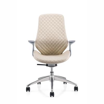 China Luxury White Frame Office Chair Comfortable Boss Reclining Swivel Chair for Executive for sale