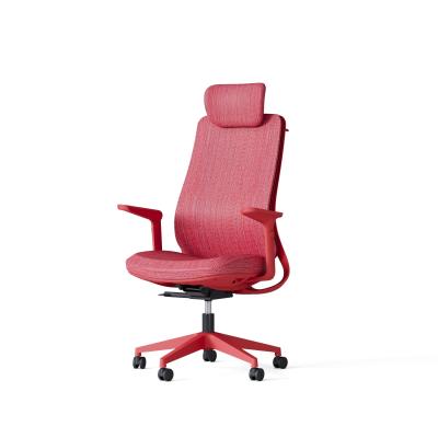 China Commercial Furniture Modern Red Swivel Executive Mesh Ergonomic Chair for Office for sale