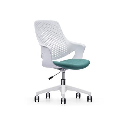 China OFFICE CHAIR White Plastic Movable Computer Desk Chair for Modern Commercial Furniture for sale