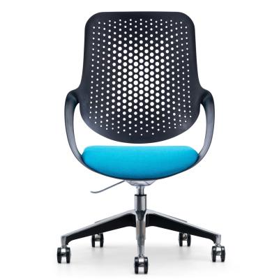 China Modern Office Furniture Black and Blue Seat Plastic Office Chair with Movable Design for sale