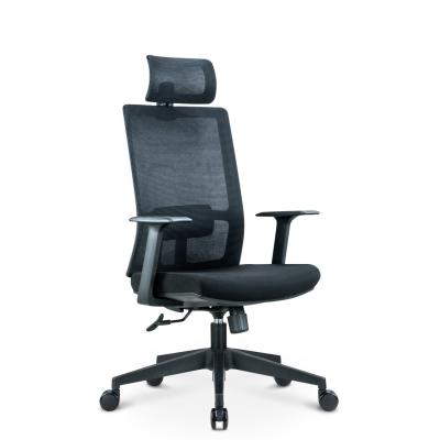 China Adjustable Height Ergonomic Black Swivel Mesh Chair with Back and Head Support OEM ODM for sale