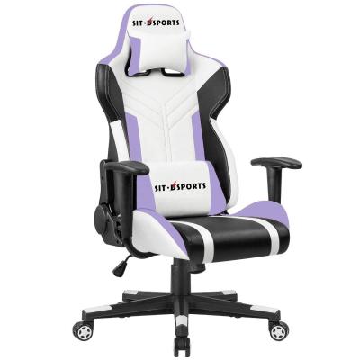 China White PU Leather Racing Gaming Chair for Comfortable Gaming in Office/Home/Apartment for sale