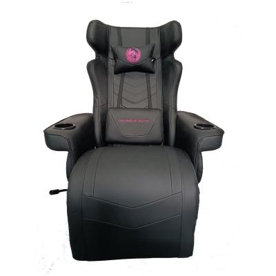 중국 Gaming Room Must-Have All Black Luxury Gaming Chair with Cup Holder and Bluetooth Speakers 판매용