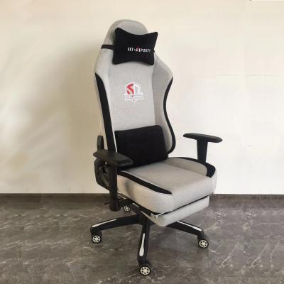 China Gaming Chair with Fabric Cover Massage Function and Adjustable Backrest 90-180 degrees for sale