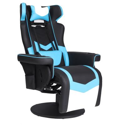 China Modern Design Racing Style Leather Swivel Gaming Chair with Cup Holder and Footrest for sale