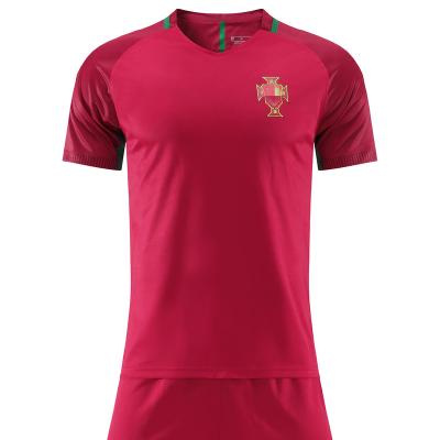 China Breathable Vintage 2016 Portugal Cup Home European Soccer Portugal Soccer Jersey Brand Blank Brown Custom Practice Uniform for sale