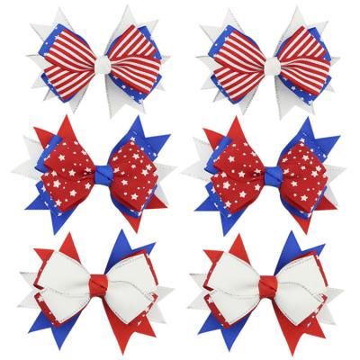 China Newest Selling American Independence Day Girls Hair Accessories Eco-friendly Flag Fashionable Pattern Hair Clip Hairpin for sale