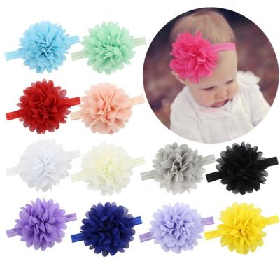 China Original Sweet Factory Good Quality Chiffon Flowers Shape Latest Muti Color Personalize Baby's Headband for sale