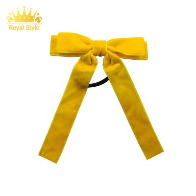 China Fashion Hair Scrunchies Multi Matching Elegant Royal Yellow Rope Velvet Hair Accessories Hair Elastic Crac! crack! for sale