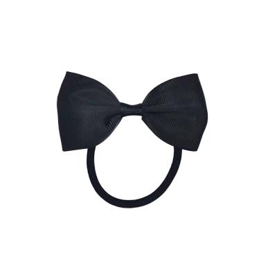 China Fashion black bow tie elastic hair tie elastic band kids hair accessories UK style factory sales for sale