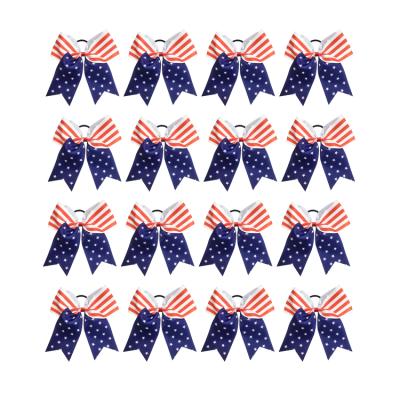 China Fashion American Flag High Quality Children's Swallowtail Bowknot Elastic Hair Ring Headdress Hair Accessories Rings For Cheerleaders for sale