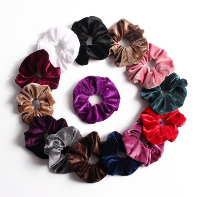 China 12pc 6inch Multi Color Oversized Scrunchy Elastic Elegent Velvet Giant Hair Scrunchies Soft Lot for sale