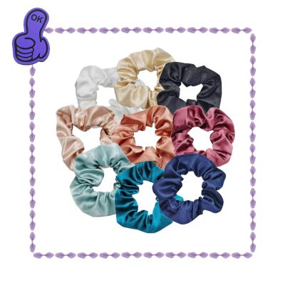 China High quality multi color satin/hair band elastic band sale satin hair elastic super top accessories scrunchies for long hair female daily use scunchies hairhoop for sale