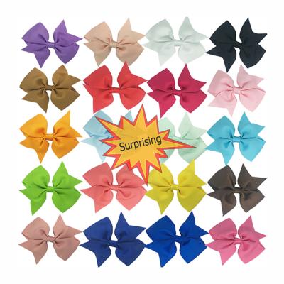 China Hair Accessories Factory Outlet Grosgrain Bowknot Ribbon Bow Hair Clips Swallow Tail Ribbon Bow Hair Clips Hair Accessories for sale