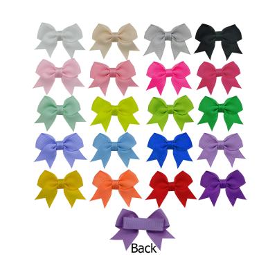 China Decoration and Embellishment Half Striped Dovetail Cut Polyester Grosgrain Ribbon Bow Toddler Kid Hair Clips Barrettes Hair Grabs accessories for sale