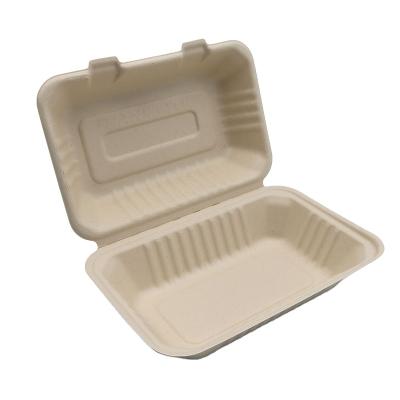 China Compostable Biodegradable Less 90 Days Hot Selling One Compartment High Quality Biodegradable Compostable Bagasse Takeout Food Packaging Custom Hamburger Sandwich Box for sale