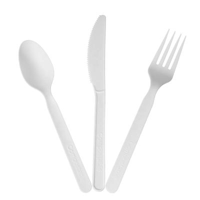 China Modernism Disposable Cornstarch Cutlery Eco-friendly PLA Flatware Sets Flatware Disposable Cornstarch for sale