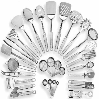 China Sustainable 29 Piece Stainless Steel Kitchen Sets Non-corrosion Sturdy Kitchen Utensils Sets Cooking Sets Easy-to-clean for sale