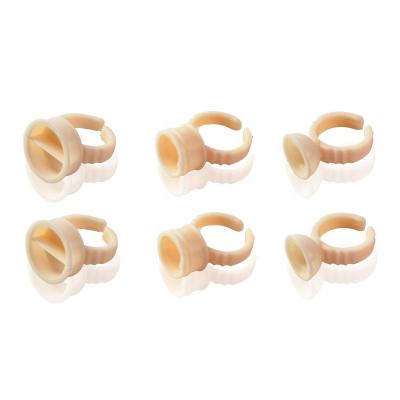 China tattoo & 100PCS Permanent Makeup Silicone Cup Holder Yellow Soft Ink Pigment Ring Cup For Microblading Eyebrow Tattoo Supplies for sale