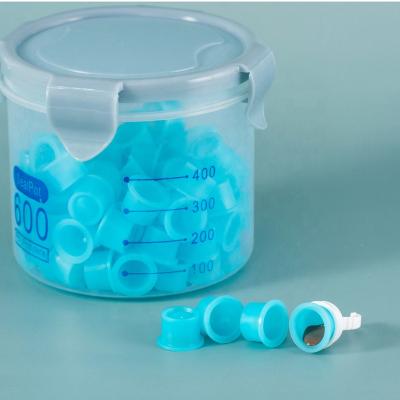 China Disposable Microblading Accessories PVC Jar Cup Blue Permanent Makeup Tattoo Dye Disposable Color 100pcs Ink Cup for sale