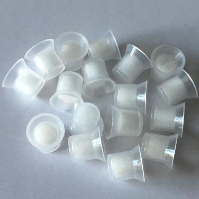 China Wholesale 100pcs Disposable Semi Permanent Tattoo Makeup Supplies Dye Pigment Small Plastic Tattoo Ink Cup With Sponge for sale