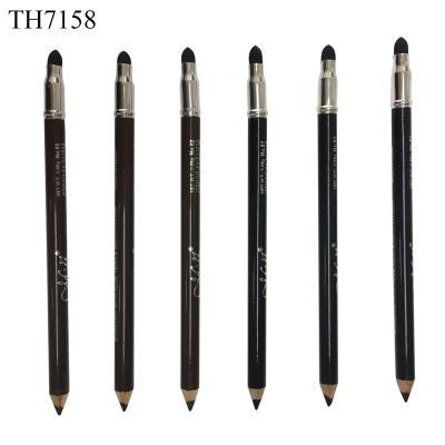 China Wholesale Low Price Waterproof Art Wooden Eyebrow Pencil Cosmetic Tattoo Eyebrow Pencil With Brush for sale