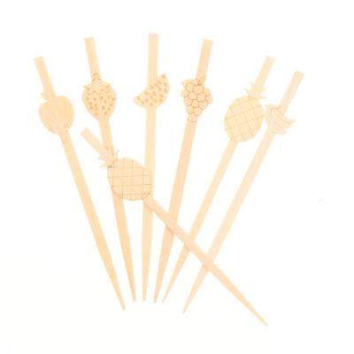 China Disposable Customized 100% Natural Decorative Skewer Stick Bamboo Cocktail Decoration Selection for sale