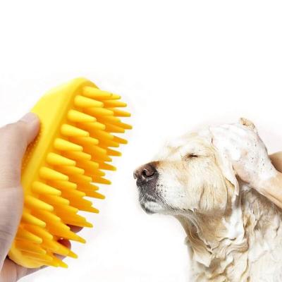 China Durable High Quality Universal Rubber Soft Pet Hair Remover Dog Massage Bathing Comb Brush for sale