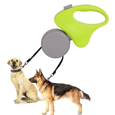 China 2021 Lights Product Double Dog Leash Hot Retractable Durable Nylon Dogs Leash Dog Leash for sale