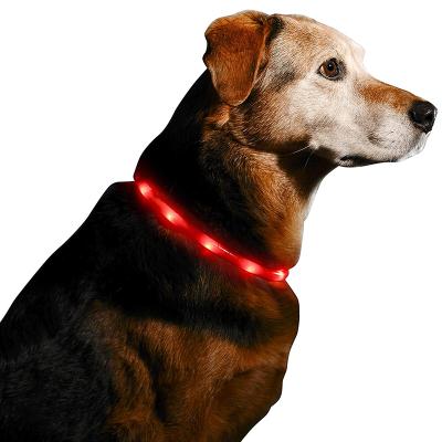 China 2021 reflective popular colorful nylon tpu led pet collar durable led rechargable led pet collar dog collar for sale