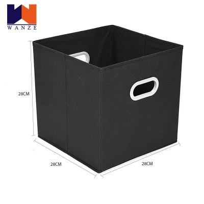 China High Quality Durable 30x30x30 Stackable Black Clothes Storage Boxes for sale