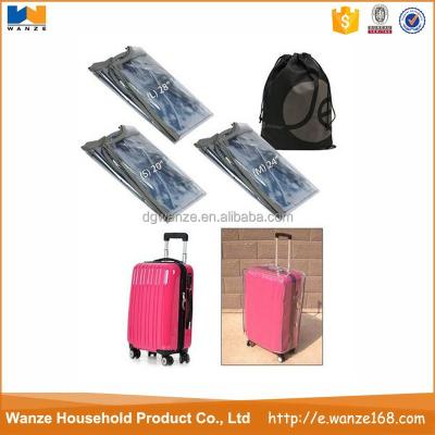 China dustproof & Clear Waterproof PVC Closed Waterproof Plastic Luggage Covers , Luggage Protector Suitcase Covers for sale