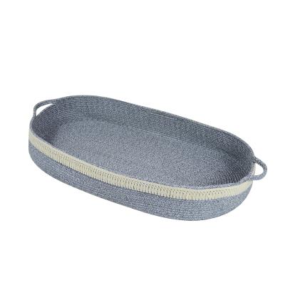 China Sustainable Wholesale High Quality Cotton Rope Baby Changing Basket With Foam Pad for sale