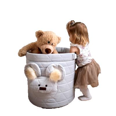 China Sustainable Baby Toy Basket Kids Play Organizer Cat Toy Basket With Cover for sale