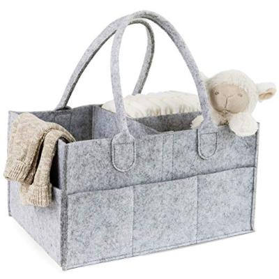 China New Design Handmade Felt Storage Basket Organizer Felt Storage Box Basket Viable Handmade Felt Basket for sale