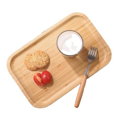 China Eco-Friendly Tray Bamboo Breakfast Dinner Food Serving Trays With Tall Handles For Family Coffee Table Parties Restaurants for sale