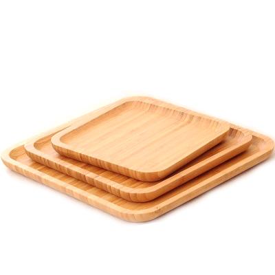 China Eco-Friendly Organic Bamboo Decorative Display Table Top Tea Serving Tray Plate Holder for Cafe Dining Table, Countertop or Kitchen for sale