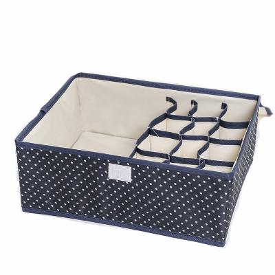 China Foldable and Recover Soon 16 Graids Nonwoven Fabric Underwear Storage Organizer With Fabric Dividers Lid Storage Boxes for sale