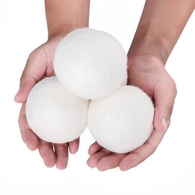 China Eco-fiendly 7cm wool balls custom made ODM wool dryer ball hair removal laundry ball washing dryer products for sale