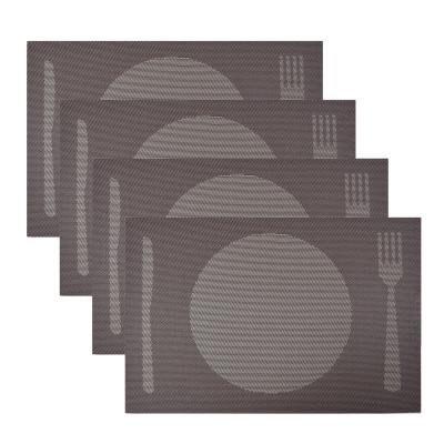 China Sustainable PVC Place Mat For Dining Table Heat Resistant Kitchen Table Mats Vinyl Plastic Placemat for sale