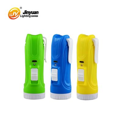 China Emergency Portable Small Plastic Body Flashlight High Power Usb Rechargeable Led Handheld Light Torches With Clip for sale