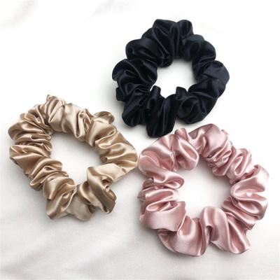 China 22MM Slip Scrunchies Women's Silk Hair Accessories 100% Silk Luxury High Quality Silk Hair Scrunchies for sale