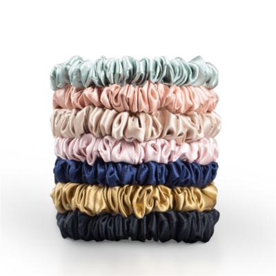 China Luxury Wholesale 100% Silk Hair Accessories 1cm Satin Hair Scrunchies Mulberry Silk Hair Band for sale